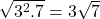 Rendered by QuickLaTeX.com \sqrt{3^2.7}=3\sqrt{7}