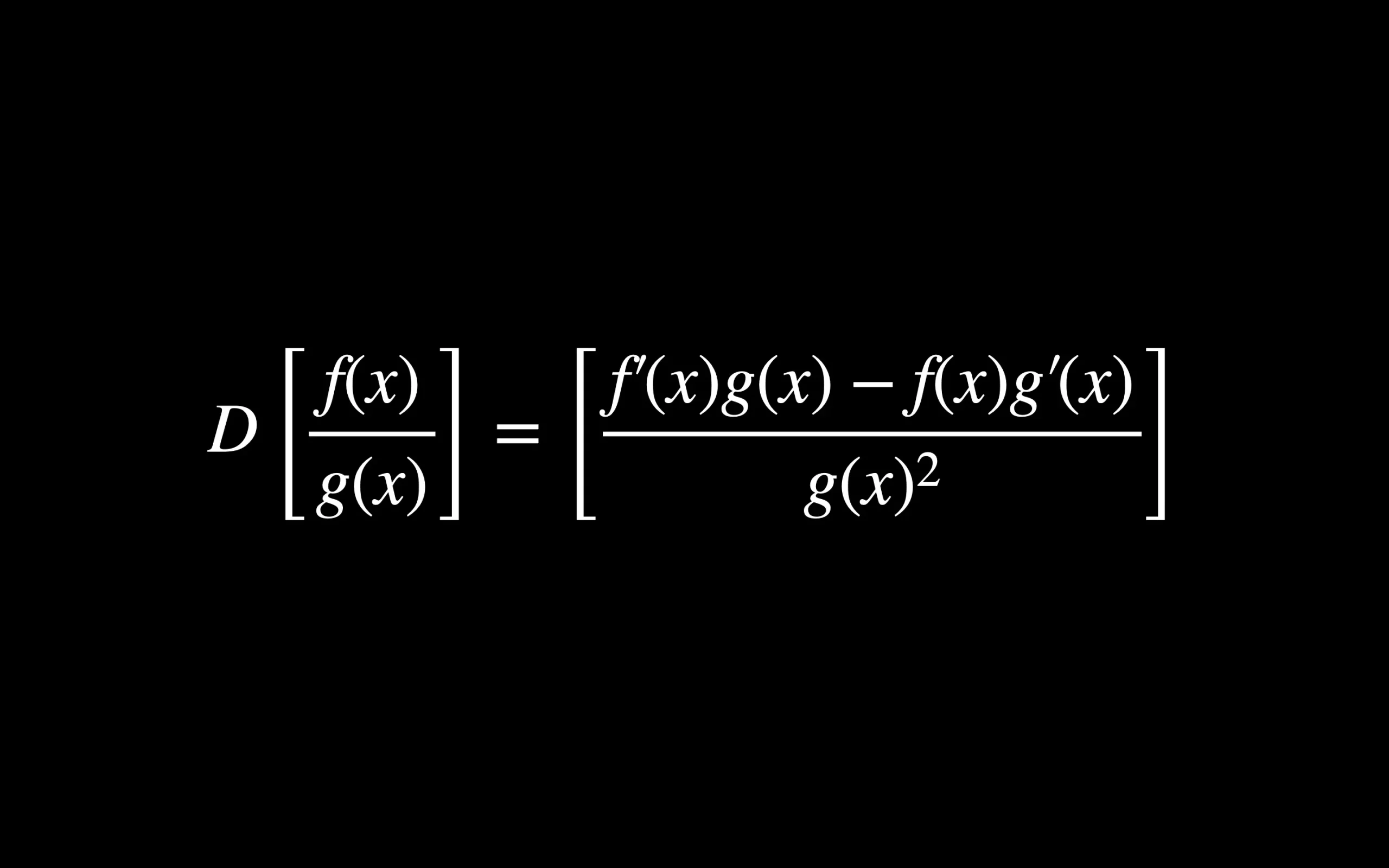 Fórmula de la derivación del cociente de funciones, derivada de division, derivada de una división, division derivada, derivar division